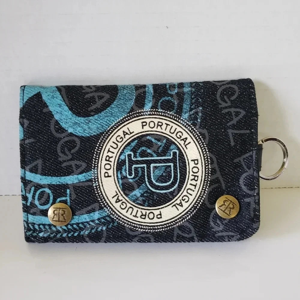 Robin Ruth Bifold Portugal Logo  Blue Denim Womans Wallet.